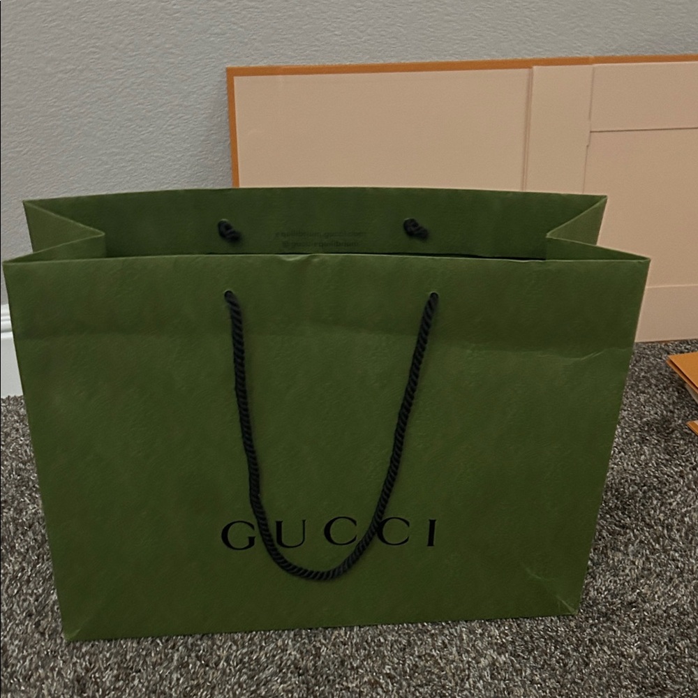 Gucci Olive Green Tote with Black Handles